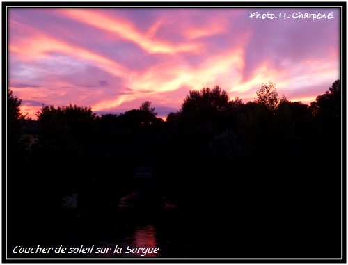Coucher de soleil sur la Sorgue