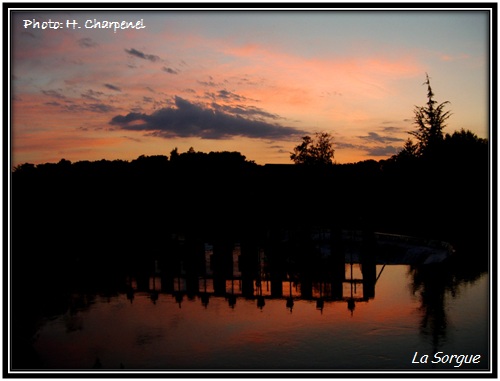 Coucher du soleil sur la Sorgue