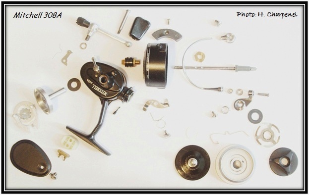 Vue clate d'un moulinet mitchell 308A